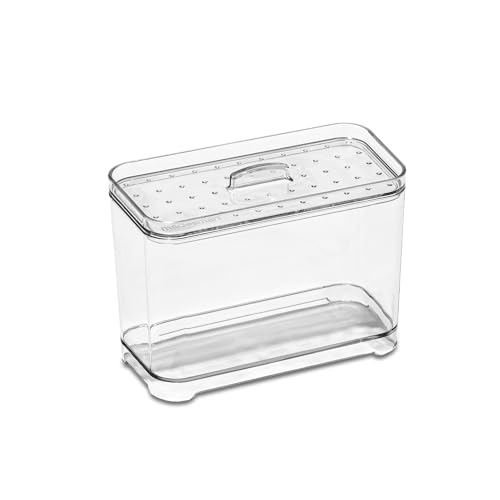madesmart Clear Cotton Ball Container with Removable Lid