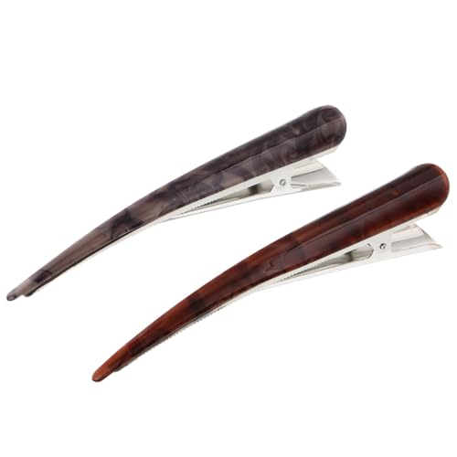 FRCOLOR Large Duckbill Hair Clips for Styling - 2 Pack Alligator Clips