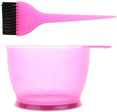 Hair Dye Bowl and Brush Set - Translucent Reusable Coloring Kit for Salon & Home Use | Pink