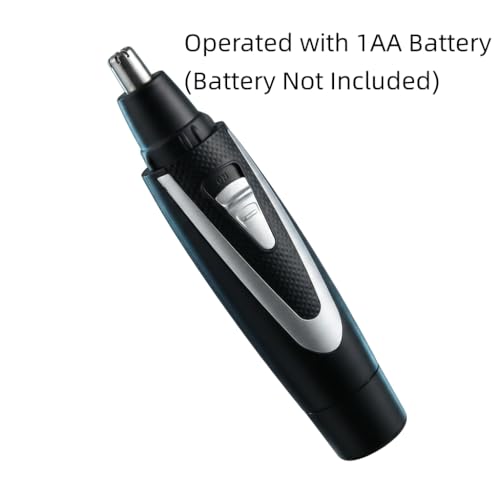 Ear and Nose Hair Trimmer Clippers: 2026 Professional Painless Eyebrow & Facial Hair Trimmers Remover for Men Women, Battery Operated Nasal Clipper, Dual Edge Waterproof Blades for Easy Clean, Black