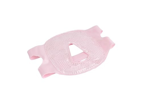 FOMI Pink Full Facial Mask w/o Eye Holes | Hot & Cold Therapy for Migraine Relief, Puffiness & Stress