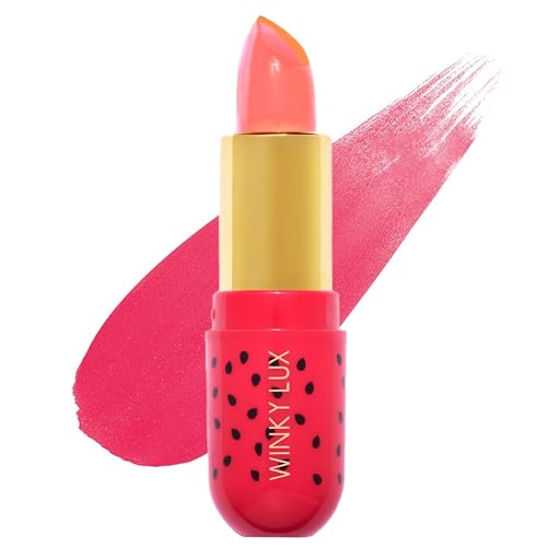 Winky Lux Watermelon Candy Scented Lip Balm - Hydrating Color-Changing Pink, pH Reactive, Vegan & Cruelty-Free