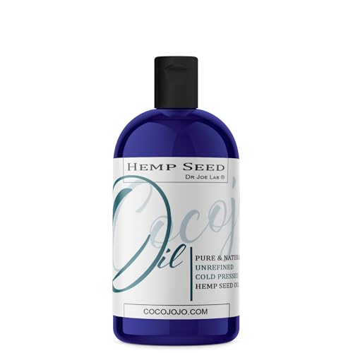Cocojojo Hemp Seed Oil 16 oz Cold Pressed Unrefined Pure Carrier Oil for DIY Beauty & Tinctures