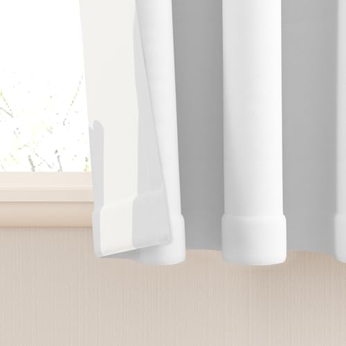 White Faux Linen Kitchen Valance Curtain - 52" x 12" Rod Pocket