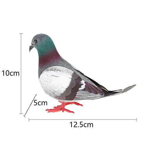 2 Pcs Artificial Grey Pigeon Decor for Home & Party