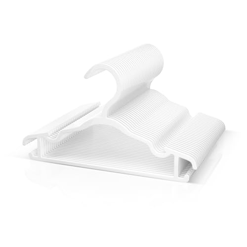 BrFoYu Non-Slip Baby Hangers - 30 Pack White Plastic Toddler Clothes Hangers