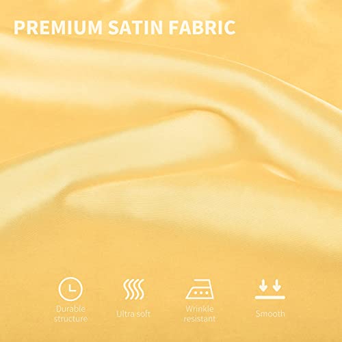 Aneco 16 Pack Gold Satin Napkins - 17x17 Inch for Weddings & Parties