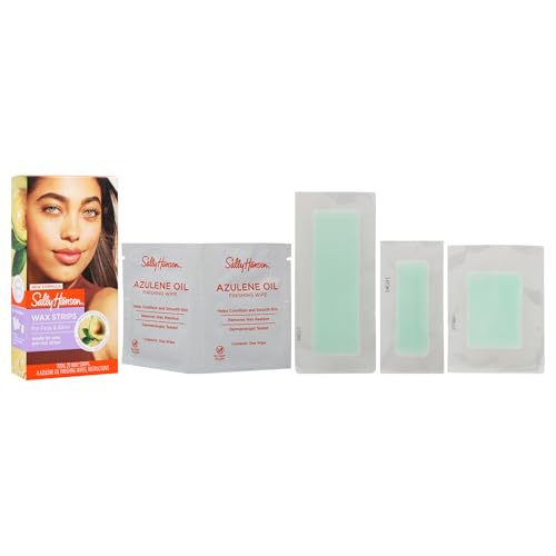 Sally Hansen Wax Strips for Face & Bikini - Vegan, Dermatologist Tested, 20 Count