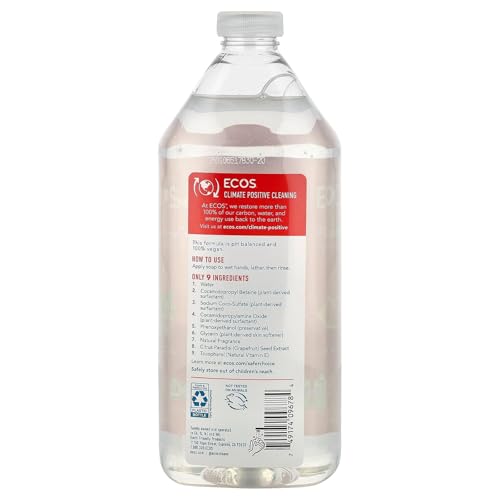 ECOS Plant Powered Hand Soap Refill Orange Blossom 32 fl oz (946 ml) - Eco-Friendly, Cruelty-Free, Vegan, Family-Owned