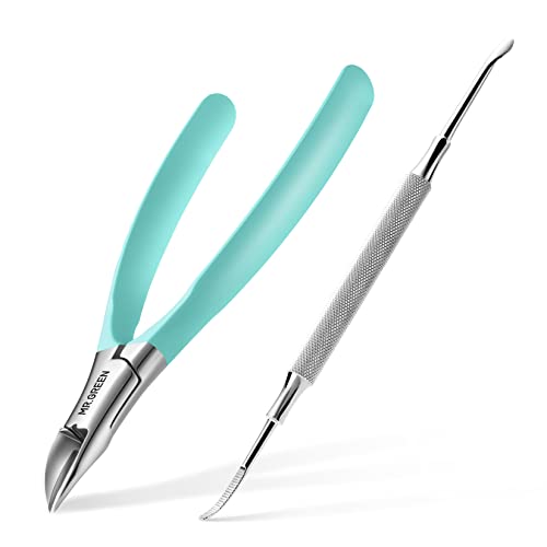 MR.GREEN Professional Toenail Clipper for Ingrown Nails - Green & Remover