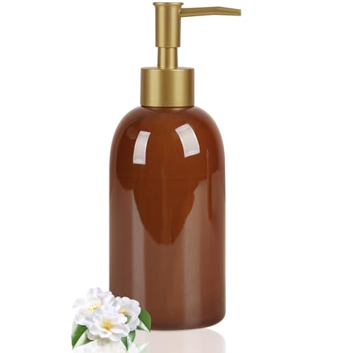 Natheeph 14oz Ceramic Soap Dispenser for Kitchen & Bathroom