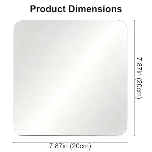 Neehows Magnetic Locker Mirror, 7.8" x 7.8" Acrylic Fridge Mirror