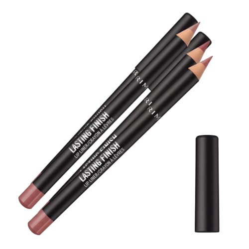 Rimmel Lasting Finish 8HR Lip Liner Pencil - 90's Nude, Pack of 3