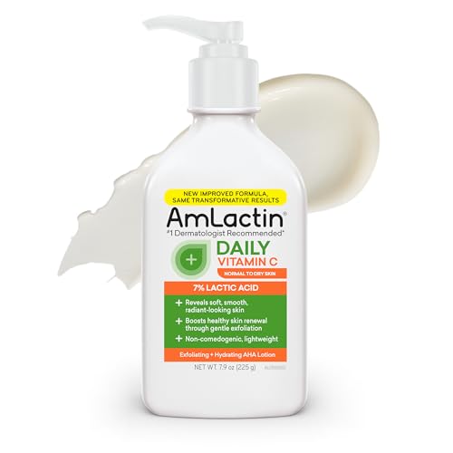 AmLactin Daily Vitamin C Lotion with 7% Lactic Acid for Dry Skin, 7.9 oz