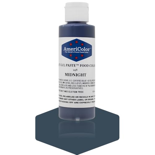 AmeriColor Midnight Soft Gel Paste Food Color, 4.5 oz Bottle