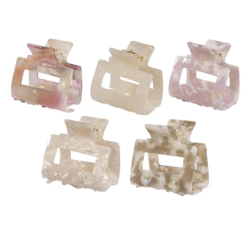 YOEMAYUNER 2-Inch Square Hair Claw Clips for Women - 5 Pack Non-Slip