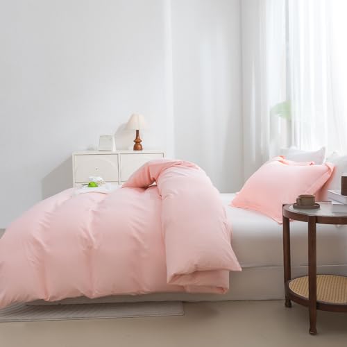 SheRest Pink Duvet Cover Set - Full Size Microfiber 3 Pieces