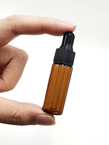 15-Pack 5ml Amber Glass Mini Dropper Bottles for Essential Oils