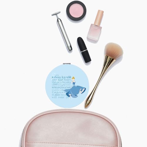 Princess Inspired Compact Mirror - 2.75" Dual-Sided Folding Makeup Mirror