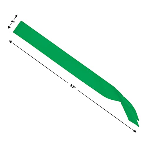 Beistle Green Satin Sash - 33" Elegant Party Accessory