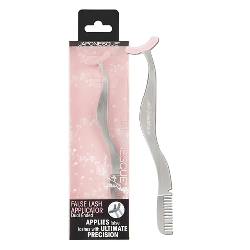 JAPONESQUE False Eyelash Applicator Tweezers with Built-in Comb - Safe, Reusable Lash Tool