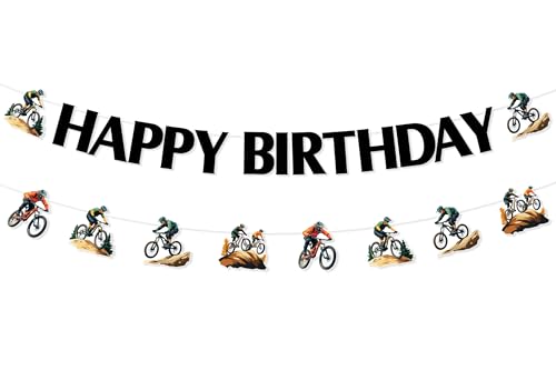 Mountain Bike Birthday Banners - BMX Theme Party Decorations