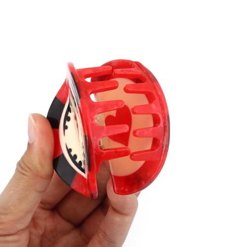 PERSONFUN Personalized Acetate Chip Hair Claw Clip - Las Vegas Gaming Chip Design, Red & Black, Variation Chip