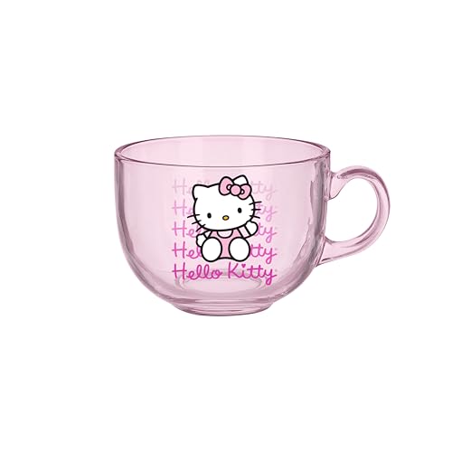 Hello Kitty Purple Glass Coffee Mug - 16oz Sanrio Design