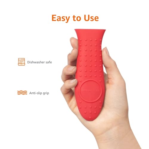 Amazon Basics Heat Resistant Silicone Hot Handle Holder - Pack of 2