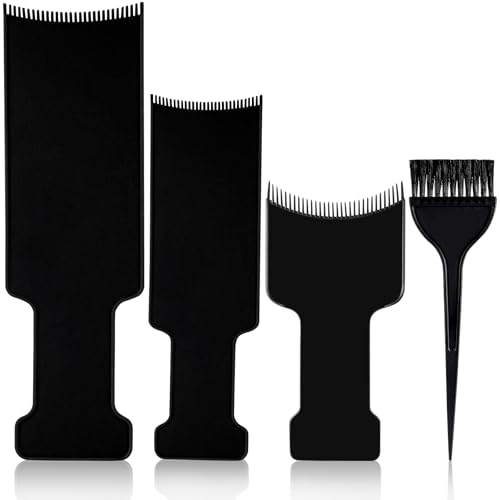 4-Piece Hair Highlighting Kit - Nylon Combs & Brush for Salon Use