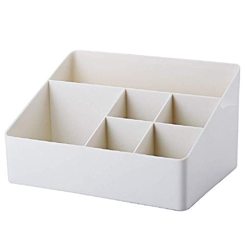 Granvela 6-Compartment Desk & Makeup Organizer - White Storage Box