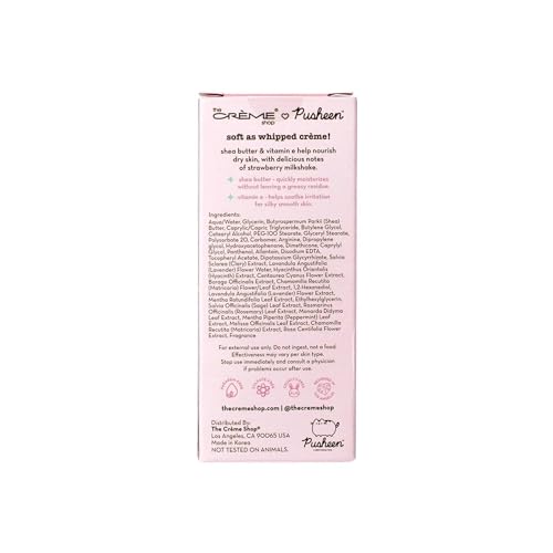 The Crème Shop Hand Crème - Strawberry Milkshake, Nourishing Moisturizer with Shea Butter & Vitamin E
