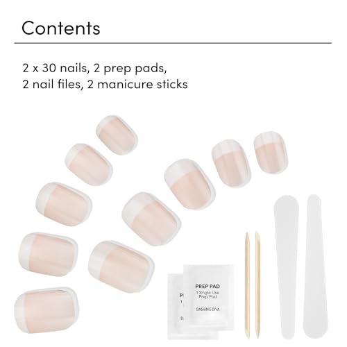 Dashing Diva Magic Press Square Press-On Gel Nails - French Collection Bundle