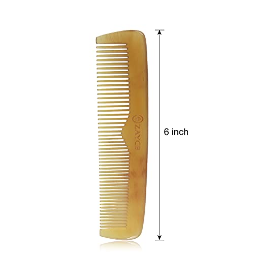 Buffalo Horn Fine Tooth Comb - Anti-Static Hair Detangler for All Hair Types