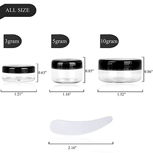 50PCS 10ml Mini Sample Containers with Lids & Spatulas - Black