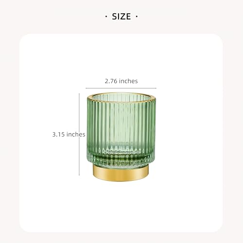 Vintage Glass Makeup Brush Organizer & Toothbrush Holder - Green, Small