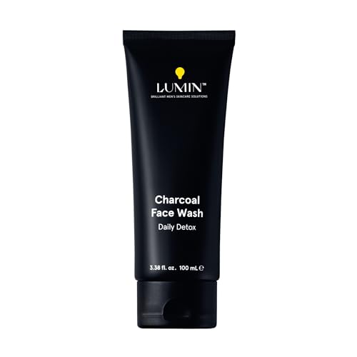 Lumin Charcoal Face Wash for Men - Daily Detox & Pore Cleansing - 3.38 Fl Oz