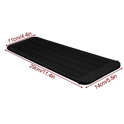 Heat Resistant Silicone Mat & Pouch for Hair Tools - Black