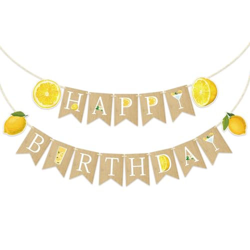 Lemon Happy Birthday Banner | Pre-Assembled Summer Party Decor