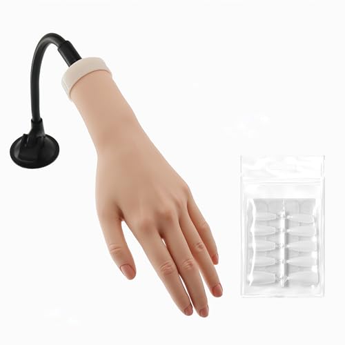 Pink Practice Hand for Acrylic Nails with Adjustable Holder