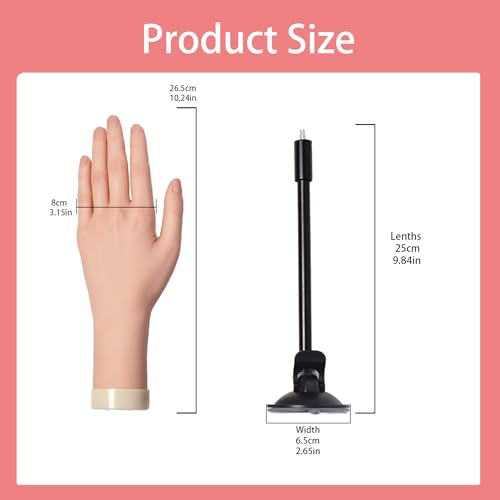 Pink Practice Hand for Acrylic Nails with Adjustable Holder