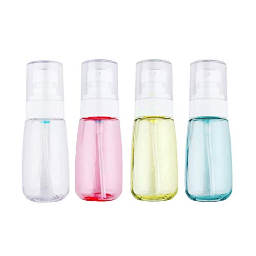 JOSALINAS 2oz Airless Pump Bottles 4-Pack - Clear Refillable Travel Containers for Lotion, Creams, Foundation