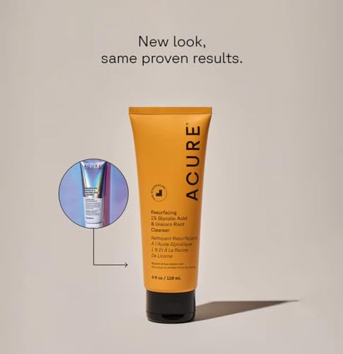 Acure Resurfacing 1% Glycolic Acid & Unicorn Root Facial Cleanser - 4 fl oz