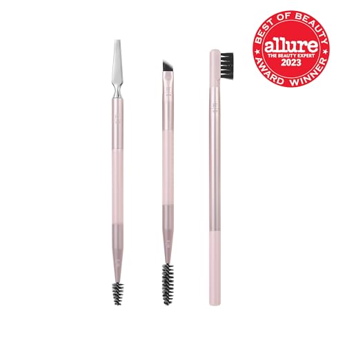 Real Techniques Brow Styling Set - 3-Piece Eyebrow Brush & Spoolie Collection