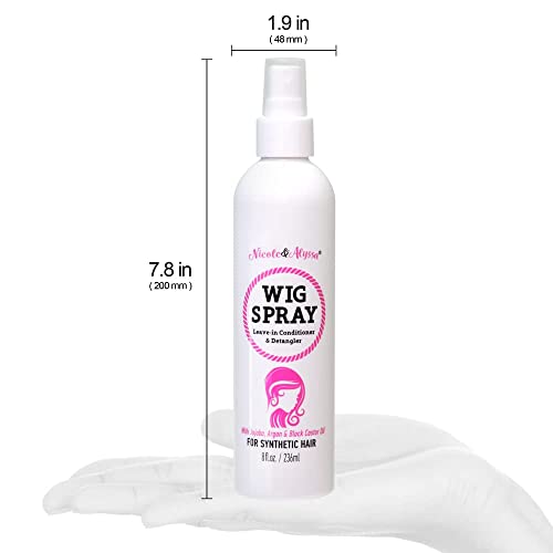 Nicole & Alyssa Synthetic Wig Shampoo & Detangling Spray Set - 8oz Duo