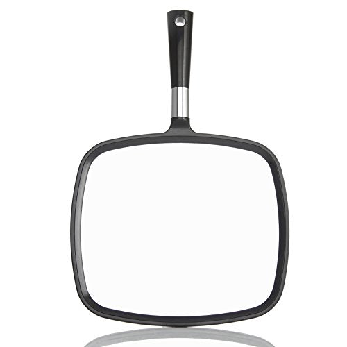 Miss Sweet Black Handheld Makeup Mirror 9x8 Inch - True Image, No Magnification
