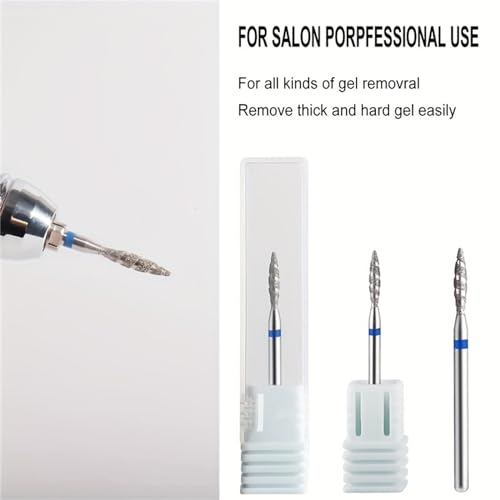 Acycoin2A Model D Tornado Flame Nail Drill Bit Set for Manicure & Pedicure - 2PCS