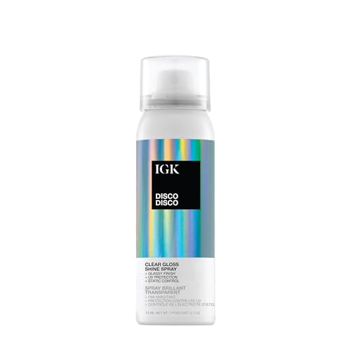 IGK Disco Disco Clear Gloss Hair Shine Spray, Travel Size 2.1 Oz