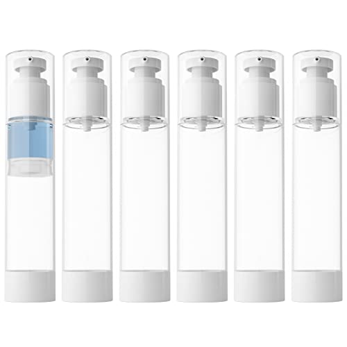 Longway 120ml Airless Pump Bottles - Refillable Travel Cosmetic Containers (6 Pack)
