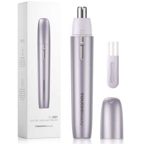 Purple Nose & Ear Hair Trimmer for Women, Painless Water-Resistant Pen-Style